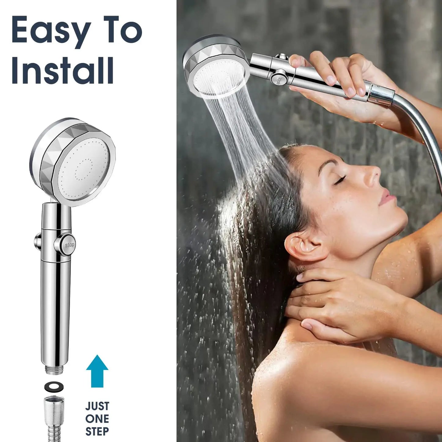 Filtered High Pressure Fan Shower Head